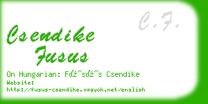 csendike fusus business card